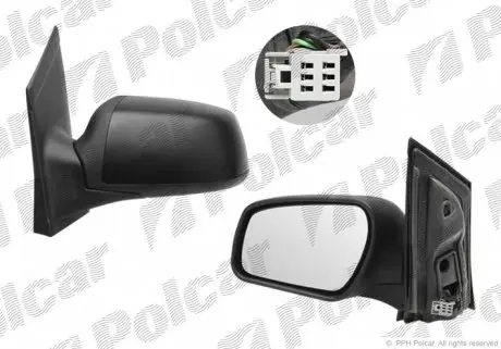 3202514M Дзеркало зовнішнє лівий POLCAR підбір по vin на Brocar