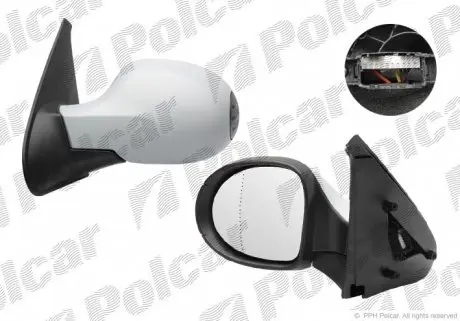 6059514M Дзеркало зовнішнє лівий POLCAR підбір по vin на Brocar