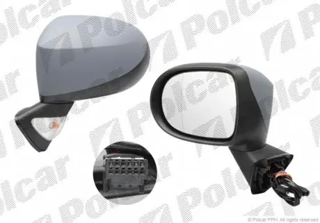6058514M Зеркало внешнее POLCAR подбор по vin на Brocar