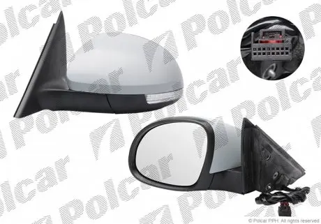 6935514M Зеркало внешнее POLCAR подбор по vin на Brocar