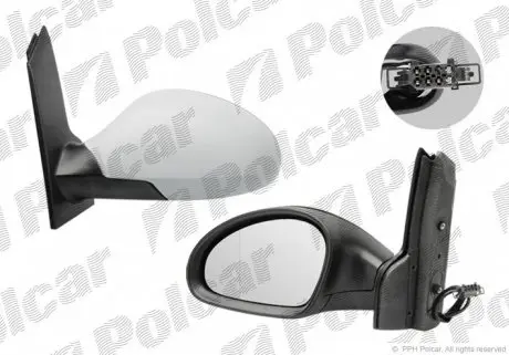 6755525M Дзеркало зовнішнє правий POLCAR підбір по vin на Brocar