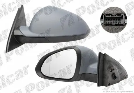 5520514M Дзеркало зовнішнє лівий POLCAR підбір по vin на Brocar