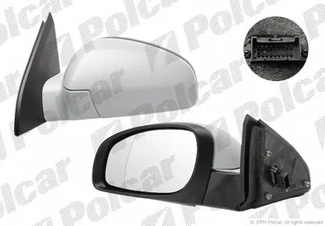 5518515M Дзеркало зовнішнє лівий POLCAR підбір по vin на Brocar