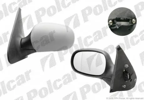 6015524M Дзеркало зовнішнє правий POLCAR підбір по vin на Brocar