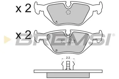 BP2498 Тормозные колодки зад. BMW 3(E36, E46)/5(E34)/7(E32) 86-06 (ATE) (123x43,6x16,7) BREMSI BP2498 BREMSI подбор по vin на Brocar