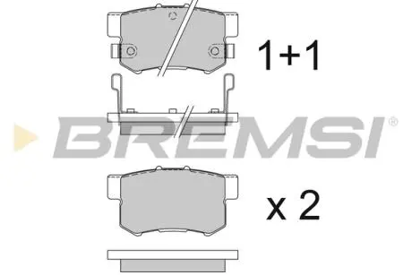 BP2544 Гальмівні колодки зад. Civic 98-/Accord 90-03 (Akebono) (47,5x89x14,5) BREMSI BP2544 BREMSI підбір по vin на Brocar