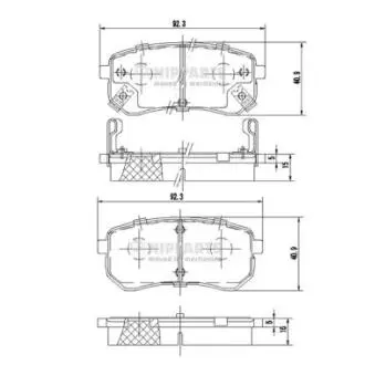 J3610307 Комплект тормозных колодок, дисковый тормоз NIPPARTS подбор по vin на Brocar
