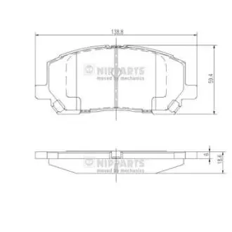 J3602118 Комплект тормозных колодок, дисковый тормоз NIPPARTS подбор по vin на Brocar