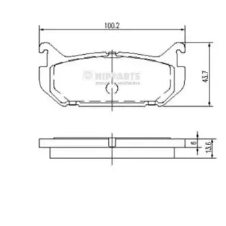 J3613007 Комплект гальмівних колодок, дискове гальмо NIPPARTS підбір по vin на Brocar