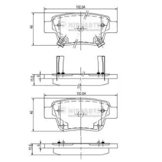 J3612030 Комплект тормозных колодок, дисковый тормоз NIPPARTS подбор по vin на Brocar