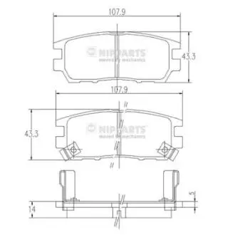 J3615005 Гальмівні колодки NIPPARTS підбір по vin на Brocar