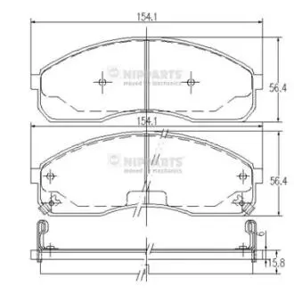 J3600310 Комплект тормозных колодок, дисковый тормоз NIPPARTS подбор по vin на Brocar