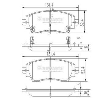 J3602089 Гальмівні колодки дискові МОЗ NIPPARTS підбір по vin на Brocar