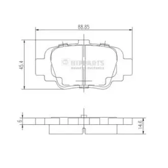 J3611035 Тормозные колодки дисковые МЗ NIPPARTS підбір по vin на Brocar