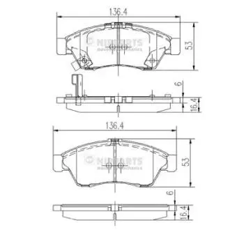 J3608024 Тормозные колодки дисковые МЗ NIPPARTS підбір по vin на Brocar