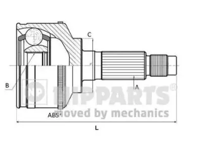 J2830501 ШРУС зі змазкою в комплекті NIPPARTS підбір по vin на Brocar