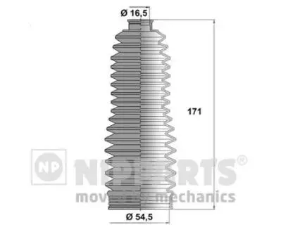 J2842028 Пыльник рейки рулевой Toyota Corolla 00-08 NIPPARTS підбір по vin на Brocar