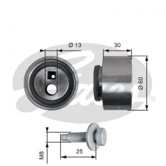 T41139 Ролик ГРМ Citroen Berlingo 2.0HDI (натяжний) GATES підбір по vin на Brocar