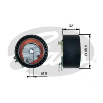 T43236 Ролик ГРМ Renault Kangoo 1.4/1.6 98- (натяжний) (65.6х32) GATES підбір по vin на Brocar