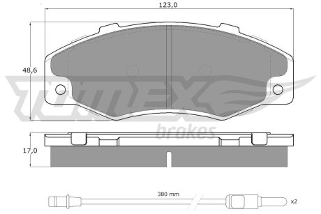 1346 Гальмівні колодки дискові TOMEX підбір по vin на Brocar