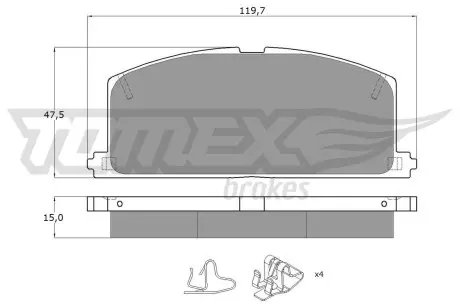 1017 Гальмівні колодки дискові TOMEX підбір по vin на Brocar