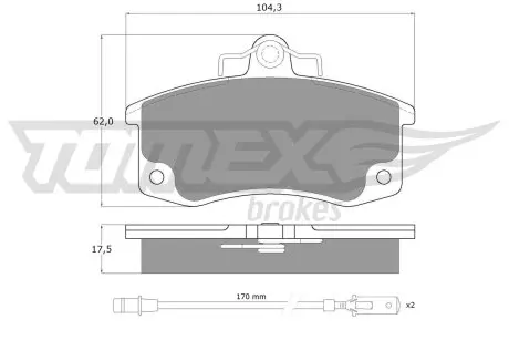 10361 Гальмівні колодки дискові TOMEX підбір по vin на Brocar
