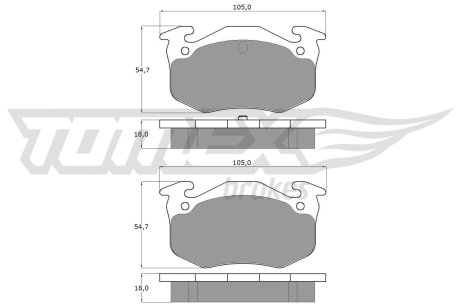 1050 Гальмівні колодки дискові TOMEX підбір по vin на Brocar