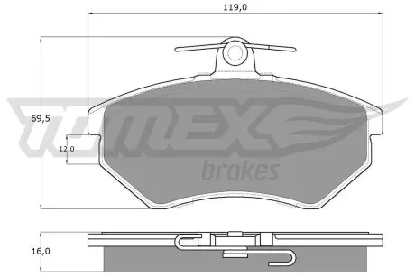 1063 Гальмівні колодки дискові TOMEX підбір по vin на Brocar