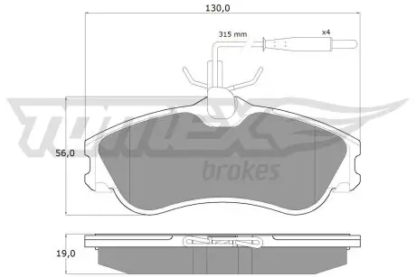 1112 Гальмівні колодки дискові TOMEX підбір по vin на Brocar