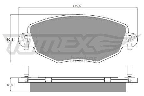 1258 Тормозные колодки дисковые TOMEX підбір по vin на Brocar