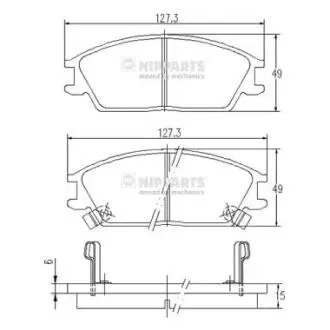 J3600539 Тормозные колодки дисковые NIPPARTS подбор по vin на Brocar