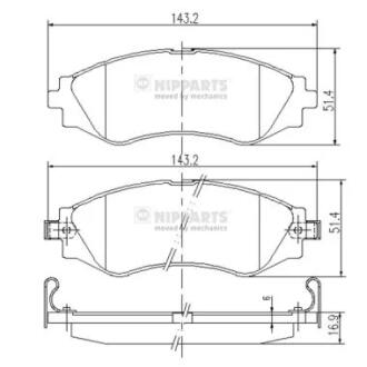 J3600902 Тормозные колодки дисковые NIPPARTS підбір по vin на Brocar