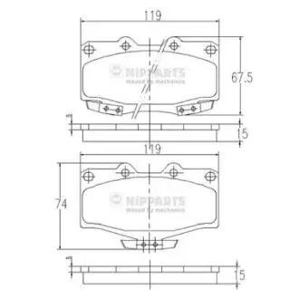 J3602054 Тормозные колодки дисковые NIPPARTS подбор по vin на Brocar