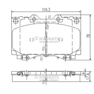 J3602097 Тормозные колодки дисковые NIPPARTS подбор по vin на Brocar