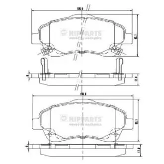 J3602112 Тормозные колодки дисковые NIPPARTS подбор по vin на Brocar