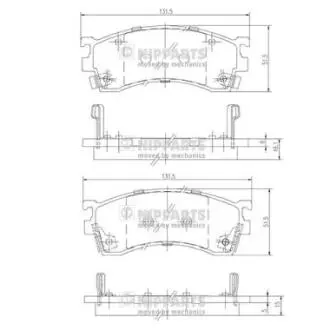 J3603038 Тормозные колодки дисковые NIPPARTS подбор по vin на Brocar