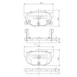 J3610505 Тормозные колодки дисковые NIPPARTS подбор по vin на Brocar