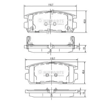 J3610905 Тормозные колодки дисковые NIPPARTS подбор по vin на Brocar