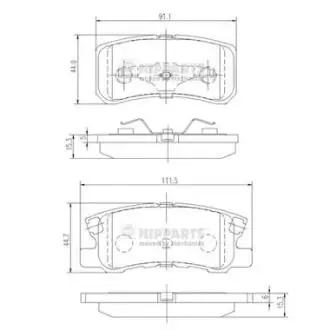 J3615010 Колодки гальмівні (задні) Mitsubishi Outlander/Lancer/Pajero 00- NIPPARTS підбір по vin на Brocar