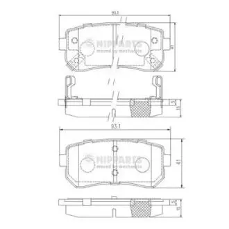 J3610512 Тормозные колодки дисковые NIPPARTS подбор по vin на Brocar