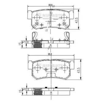 J3610401 Тормозные колодки дисковые NIPPARTS подбор по vin на Brocar