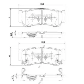 J3610517 Гальмівні колодки NIPPARTS підбір по vin на Brocar
