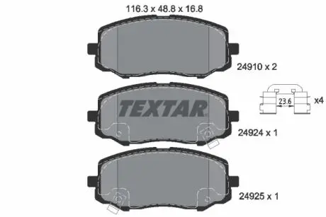2491001 Гальмівні колодки дискові TEXTAR підбір по vin на Brocar