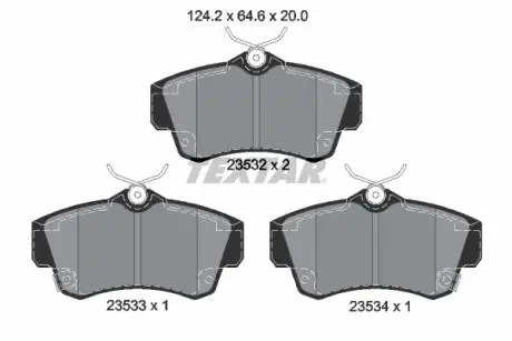 2353202 Гальмівні колодки, дискове гальмо (набір) TEXTAR підбір по vin на Brocar