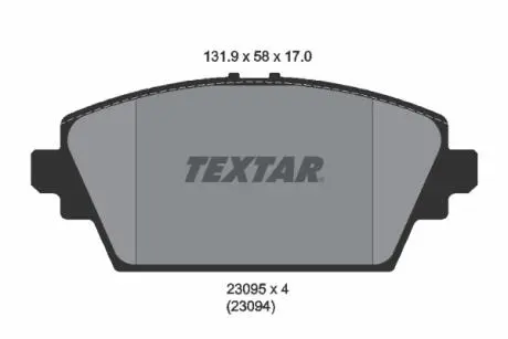 2309501 Тормозные колодки дисковые TEXTAR подбор по vin на Brocar