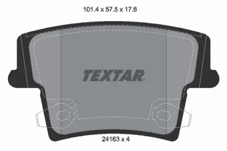 2416301 Тормозные колодки дисковые TEXTAR підбір по vin на Brocar