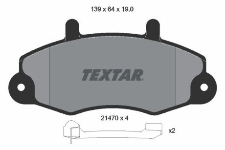 2147002 Колодки тормозные (передние) Ford Transit 95-00 14" (Bendix) TEXTAR подбор по vin на Brocar