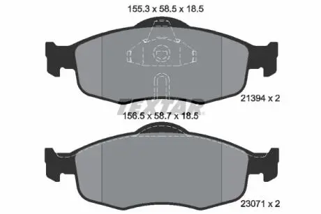 2139408 Колодки тормозные (передние) Ford Mondeo I/II 93-00/Scorpio I/II 85-98 TEXTAR подбор по vin на Brocar