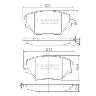 J3602095 Тормозные колодки дисковые NIPPARTS подбор по vin на Brocar
