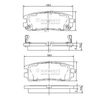 J3619001 Тормозные колодки дисковые NIPPARTS подбор по vin на Brocar